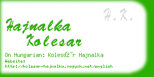 hajnalka kolesar business card